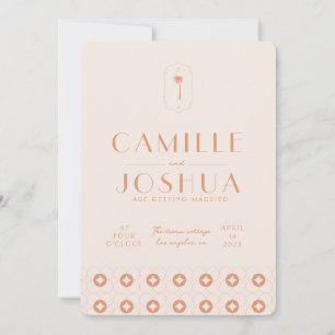 Palm spring retro wedding invitation