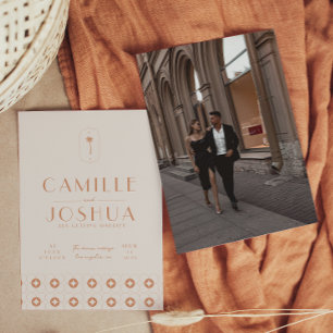 Palm spring retro wedding  invitation