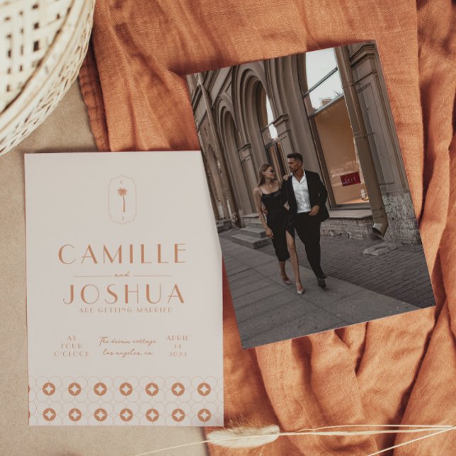 Palm spring retro wedding  invitation (Creator Uploaded)