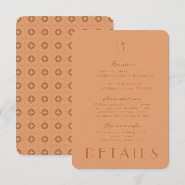 Palm Spring Wedding Details Cards (Front/Back)