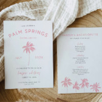 Palm Springs Bachelorette Invitation Itinerary