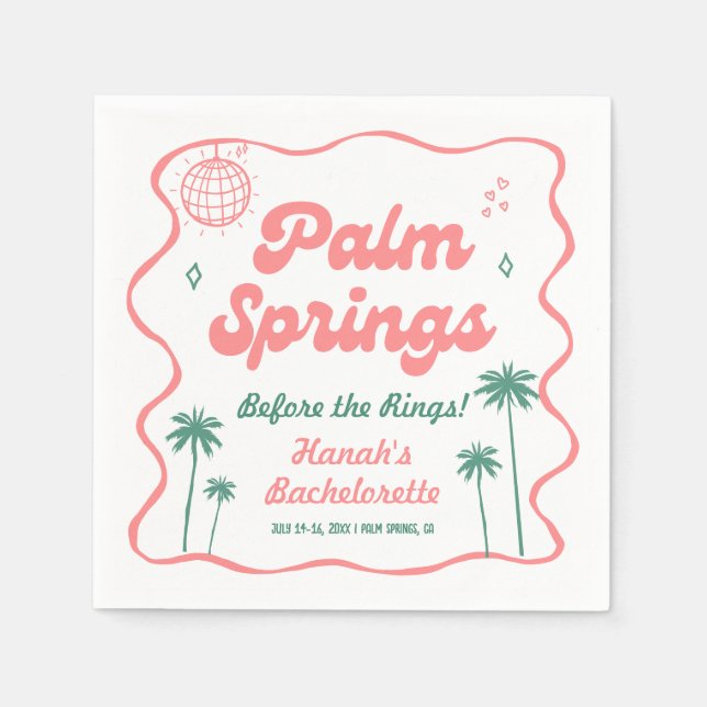 Palm Springs Bachelorette Napkin (Front)
