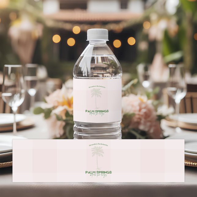 Palm Springs Bachelorette  Water Bottle Label (Creator Uploaded)
