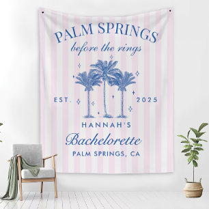 Palm Springs Before The Rings Blue Bachelorette Fleece Blanket