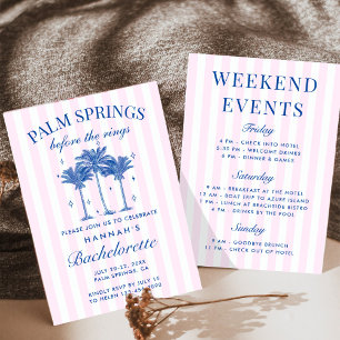 Palm Springs Before The Rings Blue Bachelorette Invitation