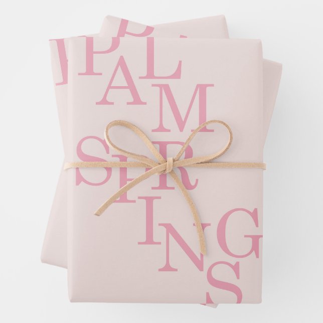 Palm Springs Blush Pink Wrapping Paper Sheet (In situ)