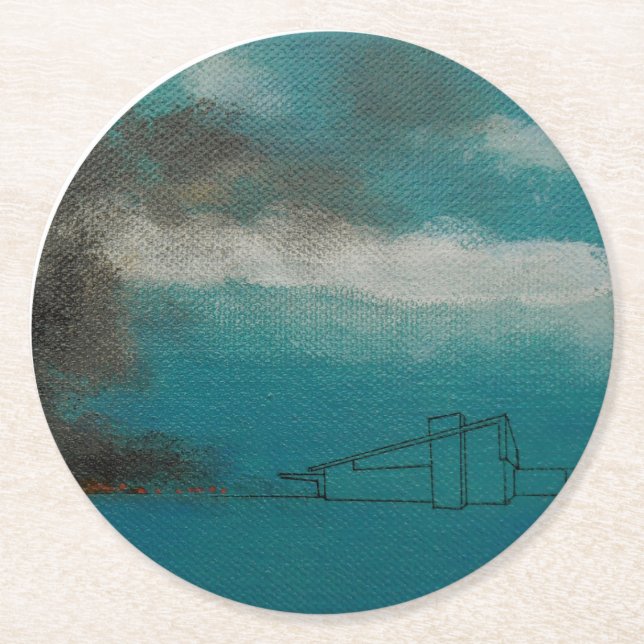 Palm Springs Brush Fire Fantasy  Round Paper Coaster (Front)