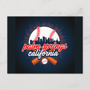 Palm Springs California Baseball City Skyline  Postcard