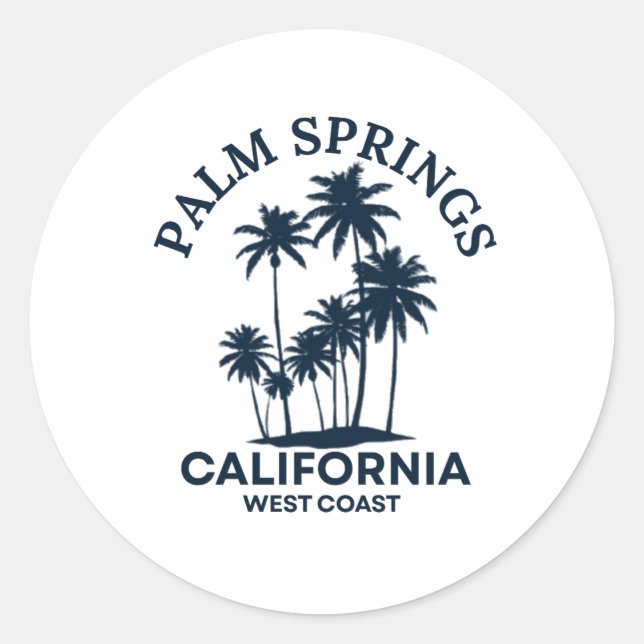 Palm Springs California Classic Round Sticker (Front)