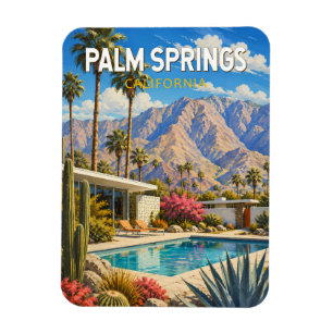 Palm Springs California Illustration Travel Art Magnet