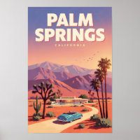 Palm Springs California Illustration Travel Art