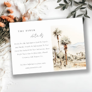 Palm Springs California Landscape Wedding Details Enclosure Card