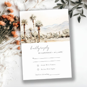Palm Springs California Landscape Wedding RSVP Card