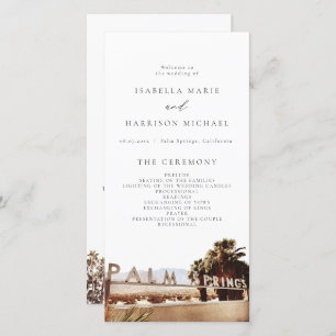 PALM SPRINGS California Palm Tree Wedding Program Thank You Card