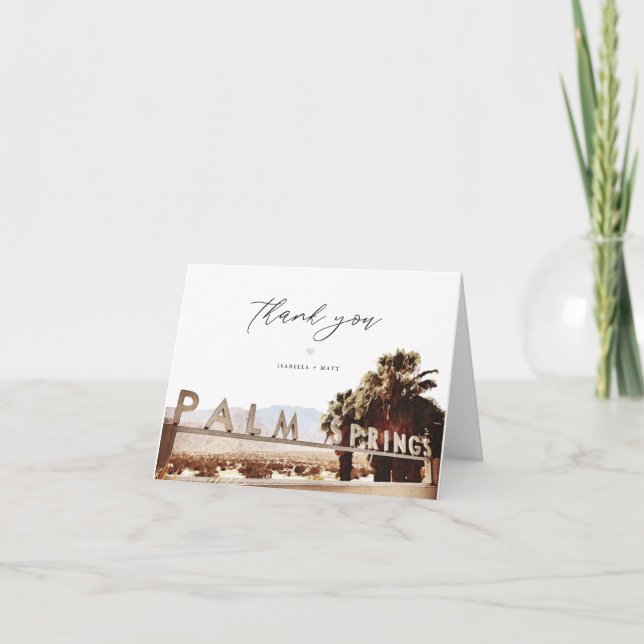 PALM SPRINGS California Sign Skyline Destination Thank You Card (Front)