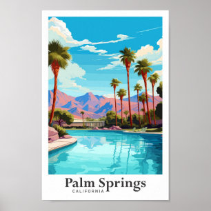 Palm Springs California Travel Illustration Poster