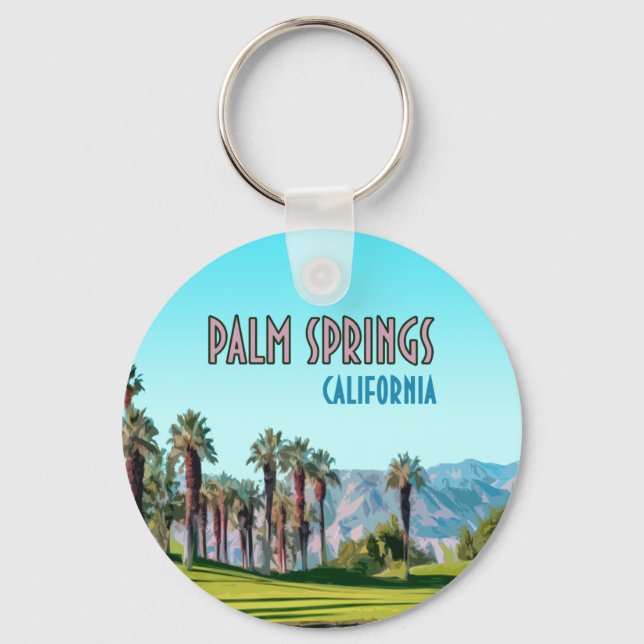 Palm Springs California Vintage Key Ring (Front)