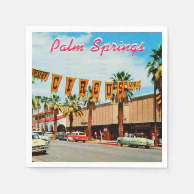 Palm Springs, California, vintage, Napkin (Front)