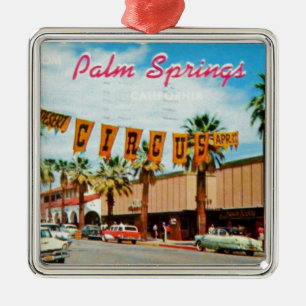 Palm Springs, California - Vintage Postcard Metal Tree Decoration