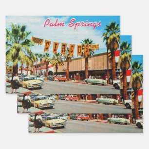 Palm Springs, California, vintage, Wrapping Paper Sheet