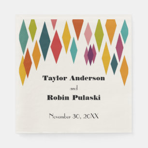 Palm Springs Diamonds Midcentury Modern Wedding Napkin