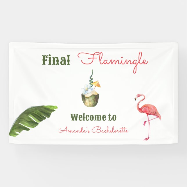 Palm Springs Last Flamingle Bachelorette Party Banner (Horizontal)