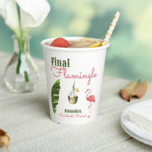 Palm Springs Last Flamingle Bachelorette Party Paper Cups