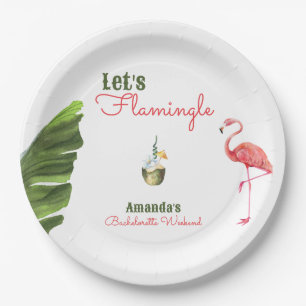 Palm Springs Last Flamingle Bachelorette Party Paper Plate