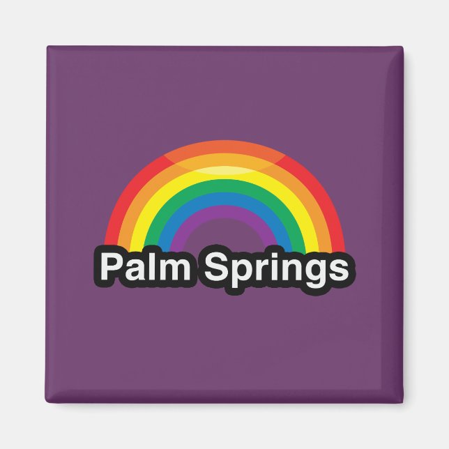 PALM SPRINGS LGBT PRIDE RAINBOW MAGNET (Front)