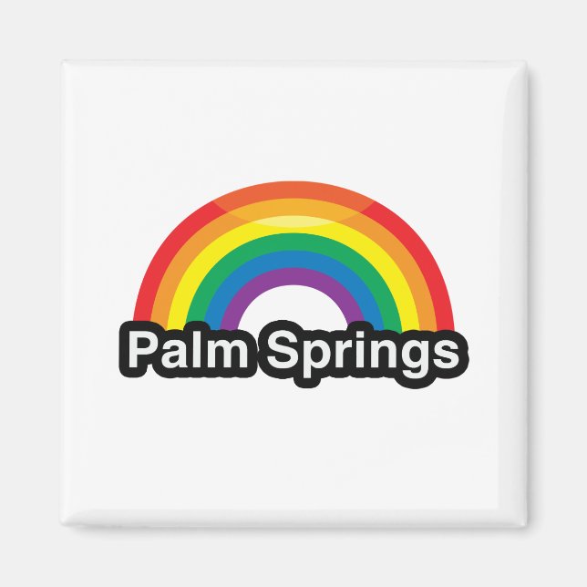 PALM SPRINGS LGBT PRIDE RAINBOW -.png Magnet (Front)