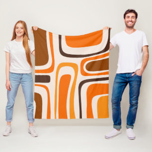 Palm Springs Mid-Century Modern Abstract Pattern Fleece Blanket