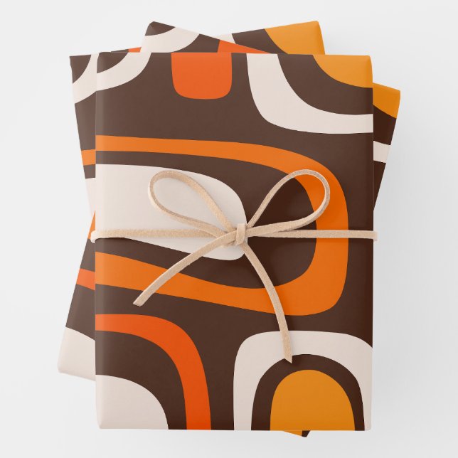 Palm Springs Mid-Century Modern Abstract Pattern Wrapping Paper Sheet (In situ)