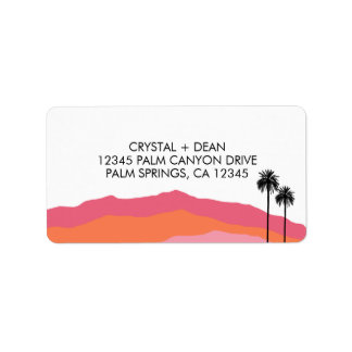 Palm Springs Modern Address Labels (pink/orange)