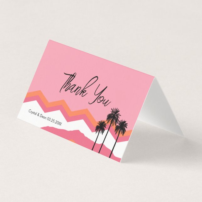 Palm Springs Modern Thank You Folded Card (Front)