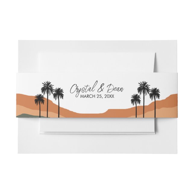 Palm Springs Modern Wedding Invitation Belly Band  (Front Example)