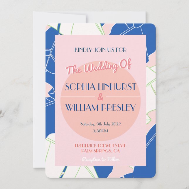 Palm Springs Paradise Modern Wedding Invitation (Front)