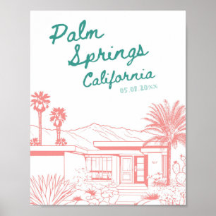 Palm Springs Personalized Wedding Date Poster