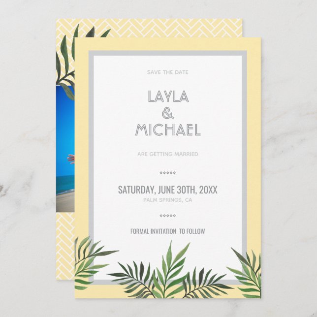 Palm Springs Photo Save The Date Invitation (Front/Back)