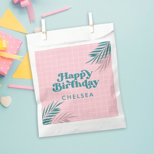 Palm Springs Pool Party Pink Adult Birthday Favour Bags (palm springs pool party favor bags)