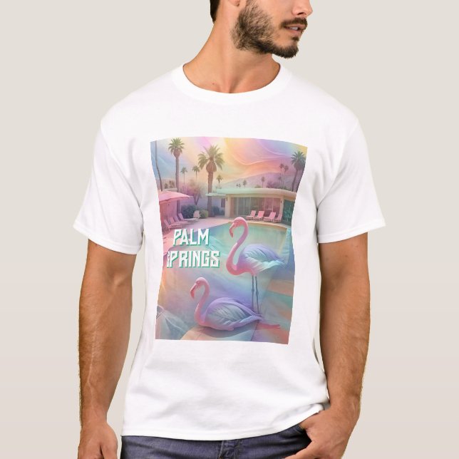"Palm Springs Pool T-Shirt – Palm Tree Vibes" (Front)