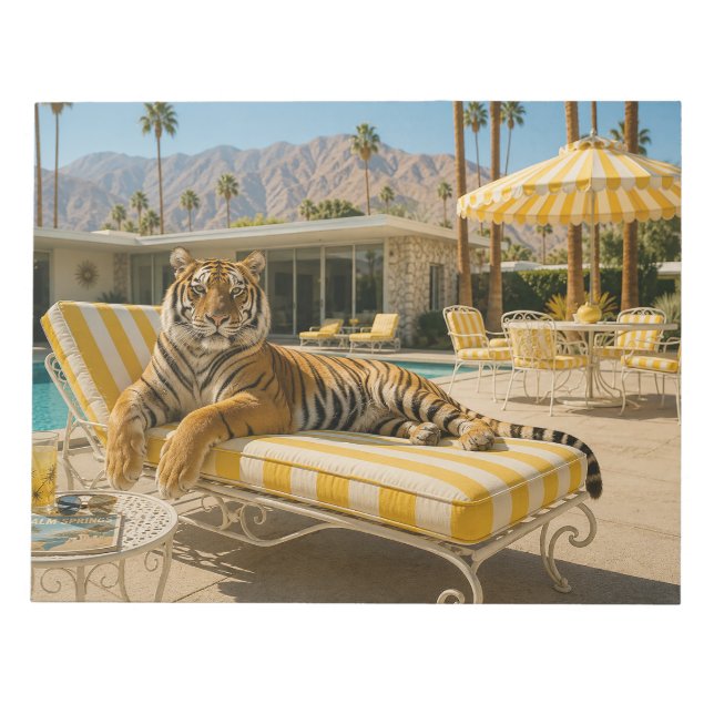 Palm Springs Poolside Tiger Notepad (Front)