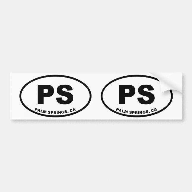 Palm Springs PS Bumper Sticker (Front)