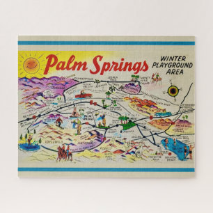 Palm Springs Retro Map 8x10 Jigsaw Puzzle