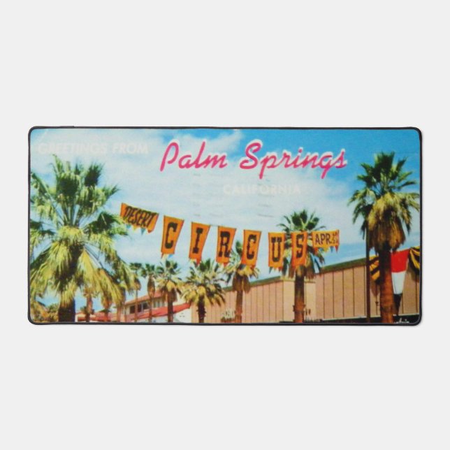 Palm Springs Retro Vintage Desk Mat (Front)