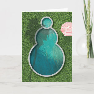 Palm Springs Snowman Pool Holiday Card