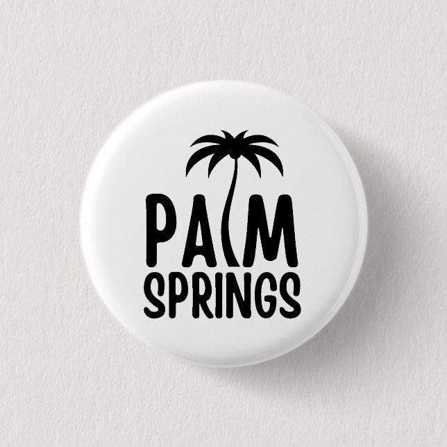 Palm Springs T-Shirt  3 Cm Round Badge (Front)