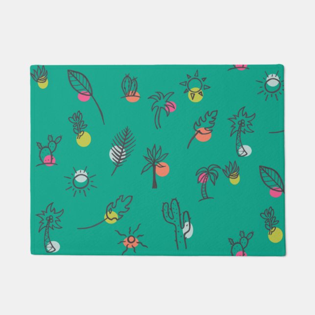 Palm Springs Theme Summer Pattern Doormat (Front)