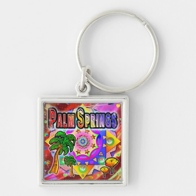 Palm Springs Tropical Friends Keychain (Front)