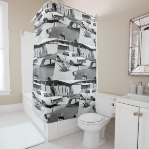 Palm Springs Vintage MCM Print  Shower Curtain