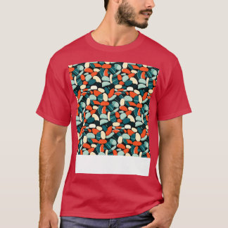 Palm Stones Seamless Pattern Beach Pebble Gemstone T-Shirt